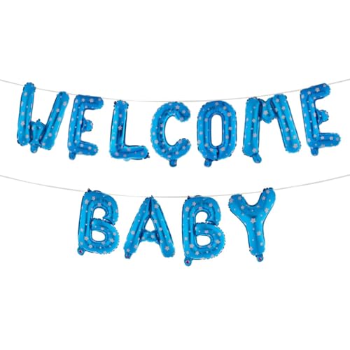 Foil Welcome Baby Banner Blue